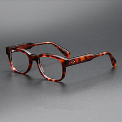Bobby Retro Acetate Glasses Frame Rectangle Frames Southood Red Leopard