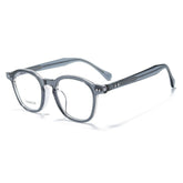 Borg Acetate Titanium Glasses Frame Oval Frames Southood Clear Gray