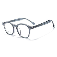 Borg Acetate Titanium Glasses Frame Oval Frames Southood Clear Gray