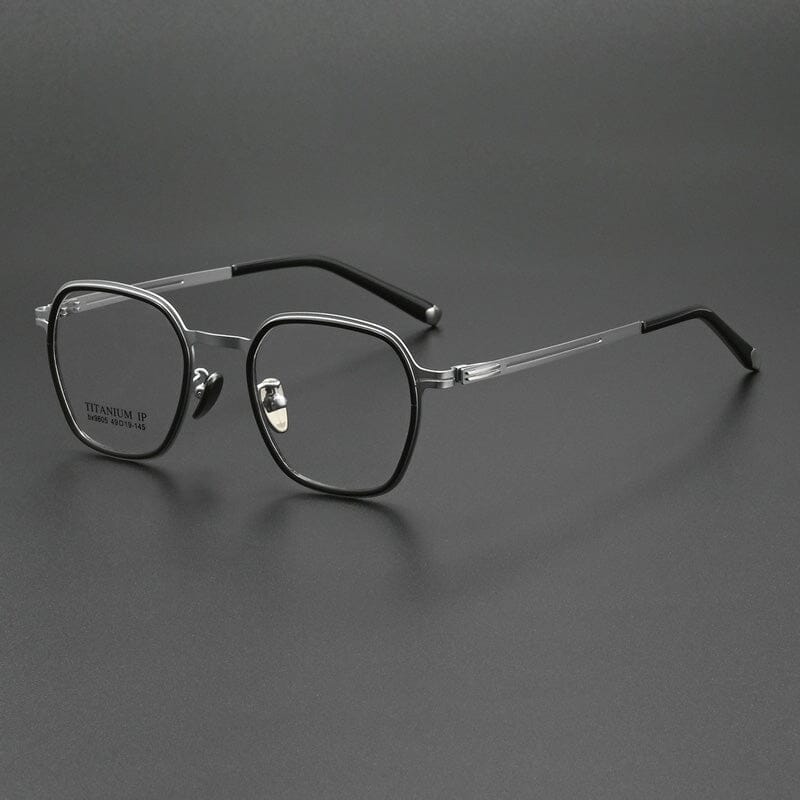 Borja Vintage TR90 Alloy Eyeglasses Frame Geometric Frames Southood Black Silver