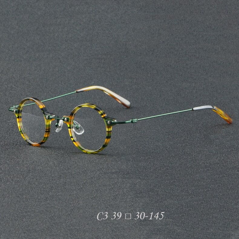 Botolf Vintage Punk Acetate Glasses Frame Round Frames Southood GreenLeopard