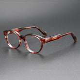 Brad Retro Acetate Glasses Frame Oval Frames Southood Red Leopard