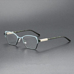 Burhan Vintage Alloy Eyeglasses Frame Geometric Frames Southood Light Blue