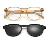 Burton Acetate Alloy Glasses Frame With Magnetic Sunglasses Clips Oval Frames Southood Tea Black