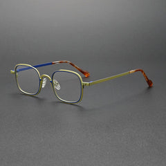 Butler Retro Titanium Eyeglasses Frame Round Frames Southood Green Blue