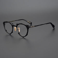 Calum Retro Titanium Glasses Frame Geometric Frames Southood Black 