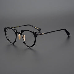 Calum Retro Titanium Glasses Frame Geometric Frames Southood Black