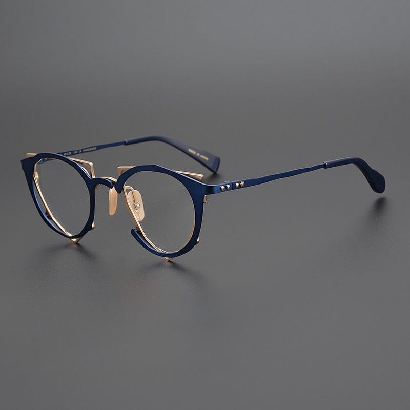Calum Retro Titanium Glasses Frame Geometric Frames Southood Blue