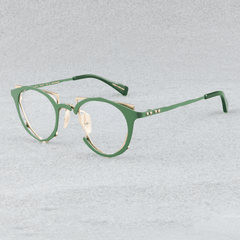 Calum Retro Titanium Glasses Frame Geometric Frames Southood Green 