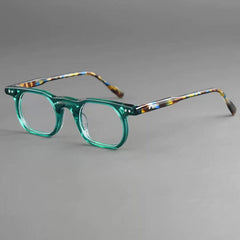 Camden Vintage Acetate Glasses Frame Oval Frames Southood Green Leopard