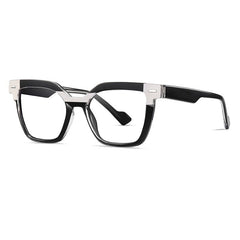 Carmine Vintage TR90 Eyeglasses Cat Eye Frames Southood Black White