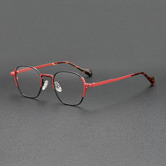 Cary Retro Titanium Eyeglasses Frame Round Frames Southood Red Black