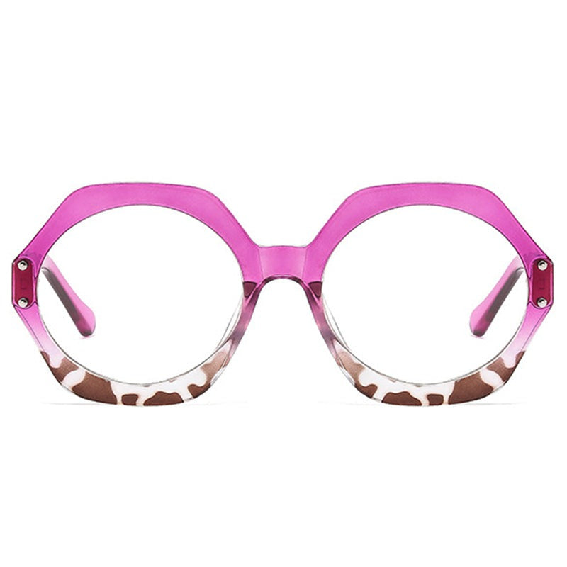 Cecily Gradient Fashion Irregular Round Glasses Frame Round Frames Southood C11 purple clear