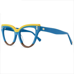 Celeste Oversized Two-Color Stitching Glasses Frame Cat Eye Frames Southood