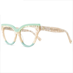 Celeste Oversized Two-Color Stitching Glasses Frame Cat Eye Frames Southood