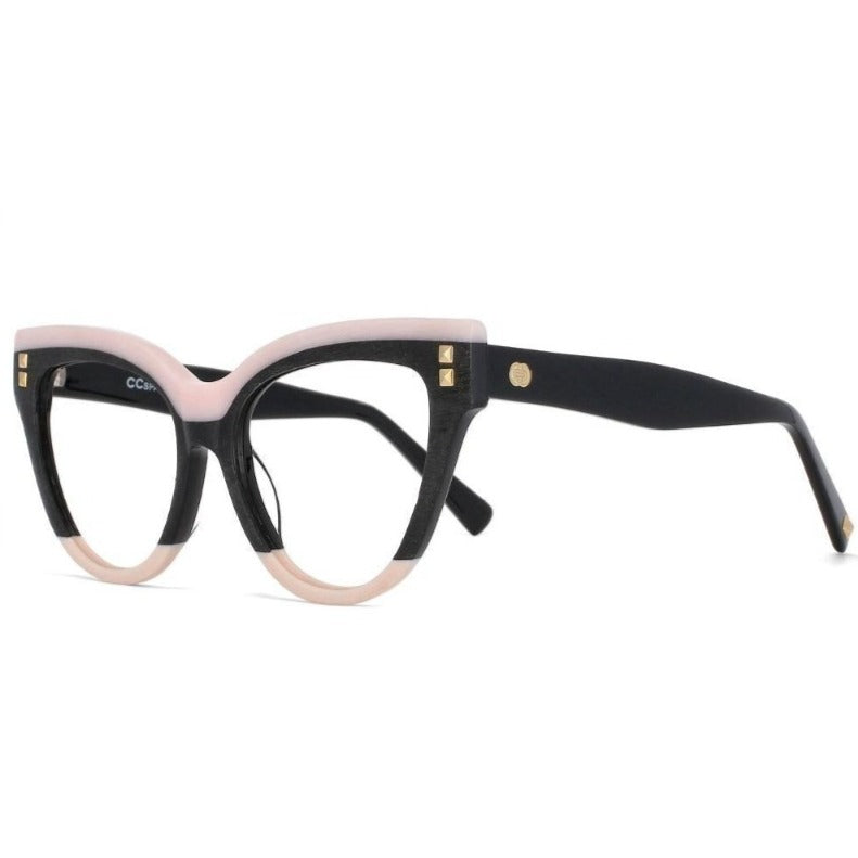 Celeste Oversized Two-Color Stitching Glasses Frame Cat Eye Frames Southood Pink