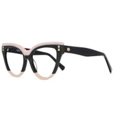 Celeste Oversized Two-Color Stitching Glasses Frame Cat Eye Frames Southood Pink