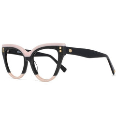Celeste Oversized Two-Color Stitching Glasses Frame Cat Eye Frames Southood Pink