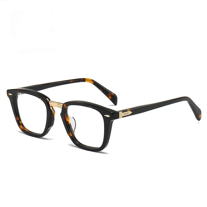 Chap Square Retro Acetate Glasses Frame Rectangle Frames Southood Leopard