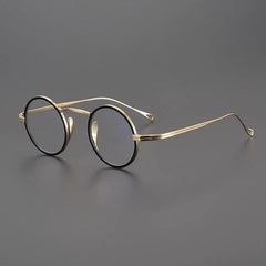 Chap Vintage Round Titanium Eyeglasses Frame Round Frames Southood Gold