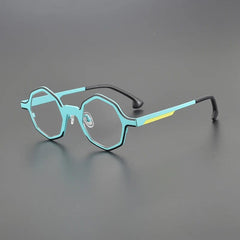 Charly Titanium Geometric Glasses Frame Geometric Frames Southood Light Blue 