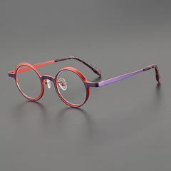 Chay Titanium Round Glasses Frame Round Frames Southood Purple Red