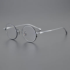 Chris Vintage Round Titanium Eyeglasses Frame Round Frames Southood Black silver