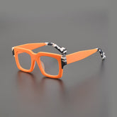 Cicilia Acetate Rectangle Glasses Frame Rectangle Frames Southood Matte Orange
