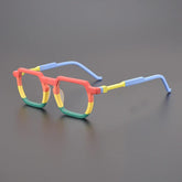 Clynt Acetate Rectangle Glasses Frame Rectangle Frames Southood Matte Red Yellow