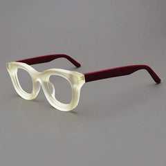 Codi Retro Acetate Glasses Frame Round Frames Southood Matte Yellow Red