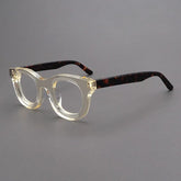 Codi Retro Acetate Glasses Frame Round Frames Southood Yellow Leopard