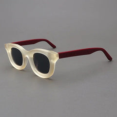 Codi Retro Acetate Sunglasses Sunglasses Southood Matte Yellow Red(Gray)