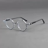 Cosmo Retro Round Acetate Eyeglasses Frame Round Frames Southood Mosaic Black