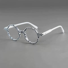 Cosmo Retro Round Acetate Eyeglasses Frame Round Frames Southood Mosaic White