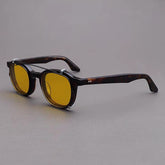 Crowe Vintage Acetate Glasses Frame With sunglasses Clips Sunglasses Southood Leopard(Yellow Lens)