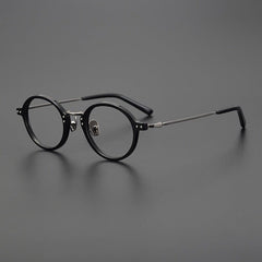 Crunch Vintage Acetate Titanium Glasses Frame Round Frames Southood Black
