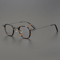 Dain Vintage Acetate Titanium Glasses Frame Geometric Frames Southood Leopard