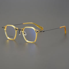 Dain Vintage Acetate Titanium Glasses Frame Geometric Frames Southood Yellow