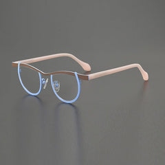 Daley Colorful Titanium Glasses Frame Round Frames Southood Brown Blue