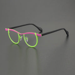 Daley Colorful Titanium Glasses Frame Round Frames Southood Pink Green