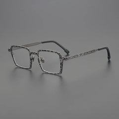 Delron Square Titanium Glasses Frame Rectangle Frames Southood Grey Black