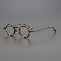 Denver Acetate Glasses Frame Round Frames Southood Leopard Black