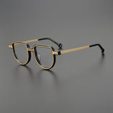 Deon Retro Acetate Eyeglasses Frame Geometric Frames Southood Black Gold