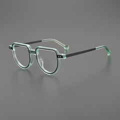 Deon Retro Acetate Eyeglasses Frame Geometric Frames Southood Clear Green