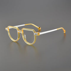 Deon Retro Acetate Eyeglasses Frame Geometric Frames Southood Clear Yellow