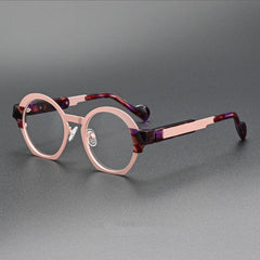 Derek Alloy Acetate Glasses Frame Round Frames Southood Pink