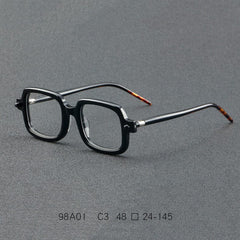 Des Retro Brand Acetate Optical Glasses Frame Rectangle Frames Southood Black