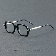 Des Retro Brand Acetate Optical Glasses Frame Rectangle Frames Southood Black white