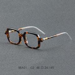 Des Retro Brand Acetate Optical Glasses Frame Rectangle Frames Southood Leopard