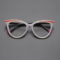 Dina Acetate Cat Eye Glasses Frame Cat Eye Frames Southood White 
